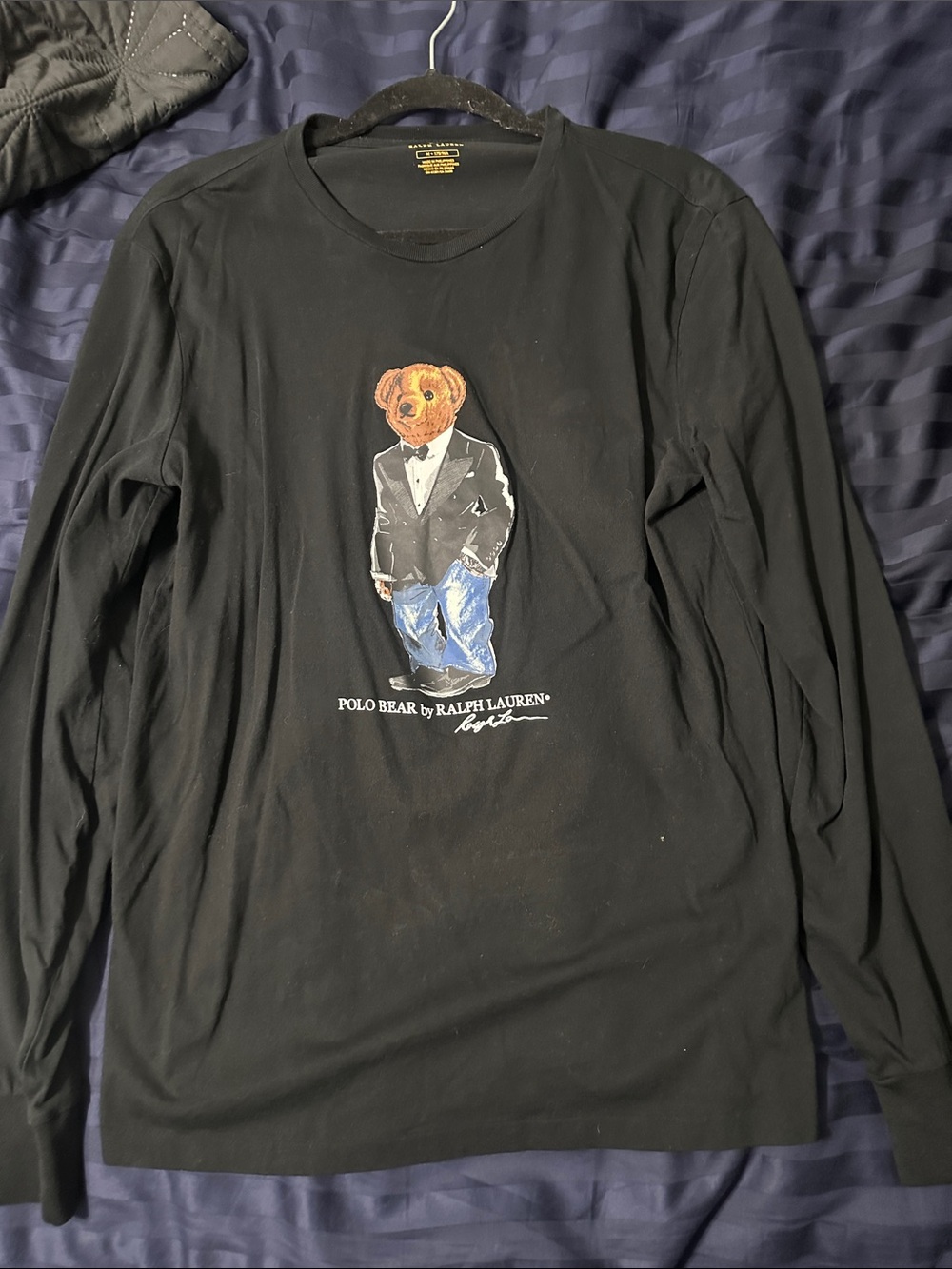 Polo by Ralph Lauren Black Long-Sleeve Tee with Polo Bear Graphic